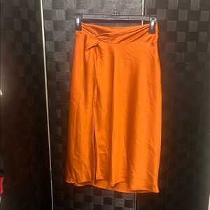 Forever 21 Vibrant Orange Midi Skirt